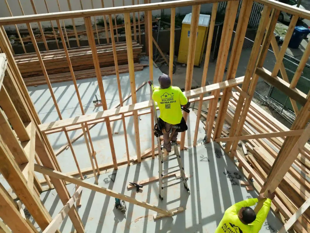 Custom home construction progress for Home Remodeling Builders in Southern California