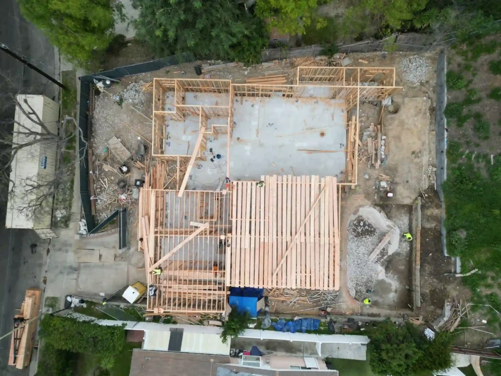 Custom home construction progress for Home Remodeling Builders in Southern California