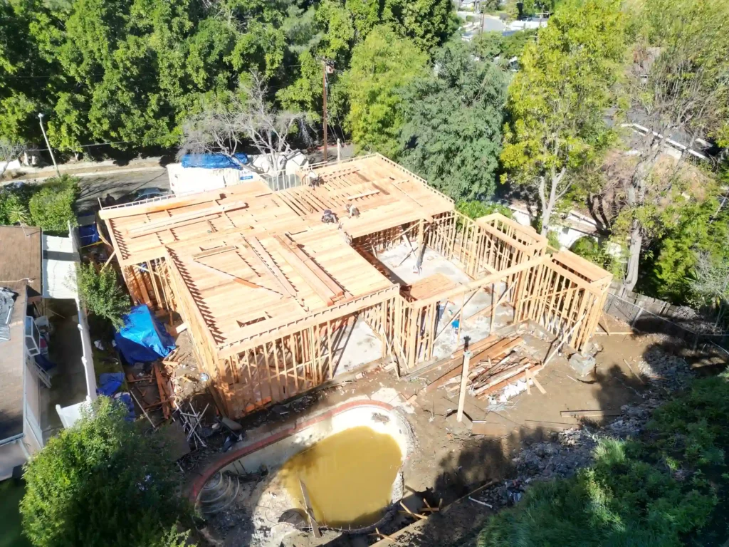 Custom home construction progress for Home Remodeling Builders in Southern California
