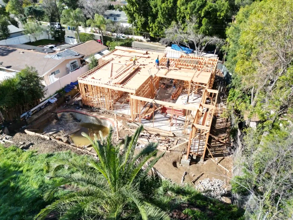 Custom home construction progress for Home Remodeling Builders in Southern California