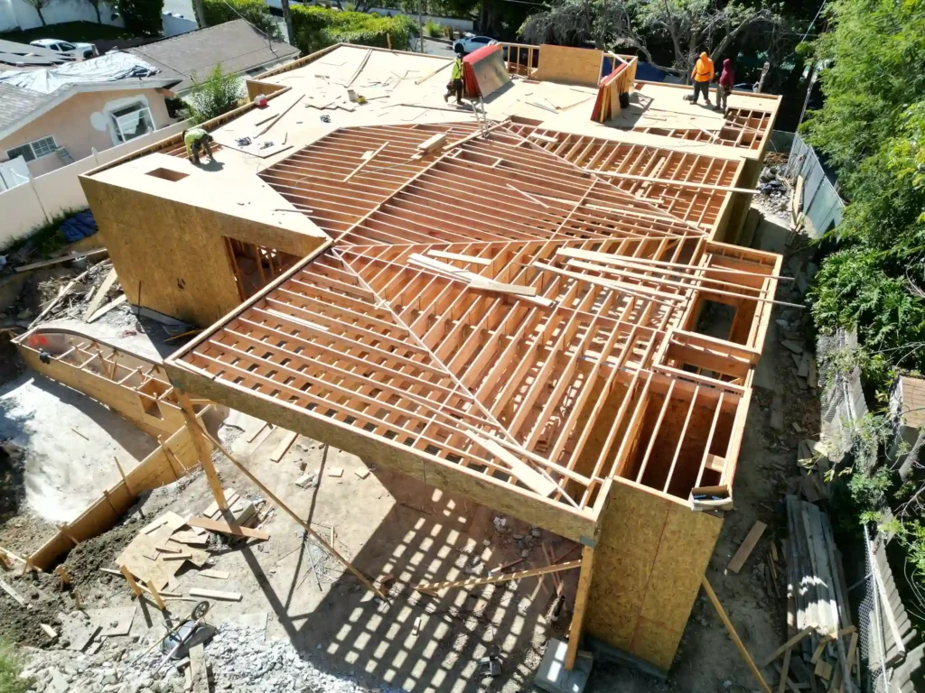 Custom home construction progress for Home Remodeling Builders in Southern California