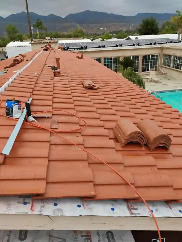 Tile Roof Project in Hemet 31 Tile roof project progress for Home Remodeling Builders in Hemet, CA 92544