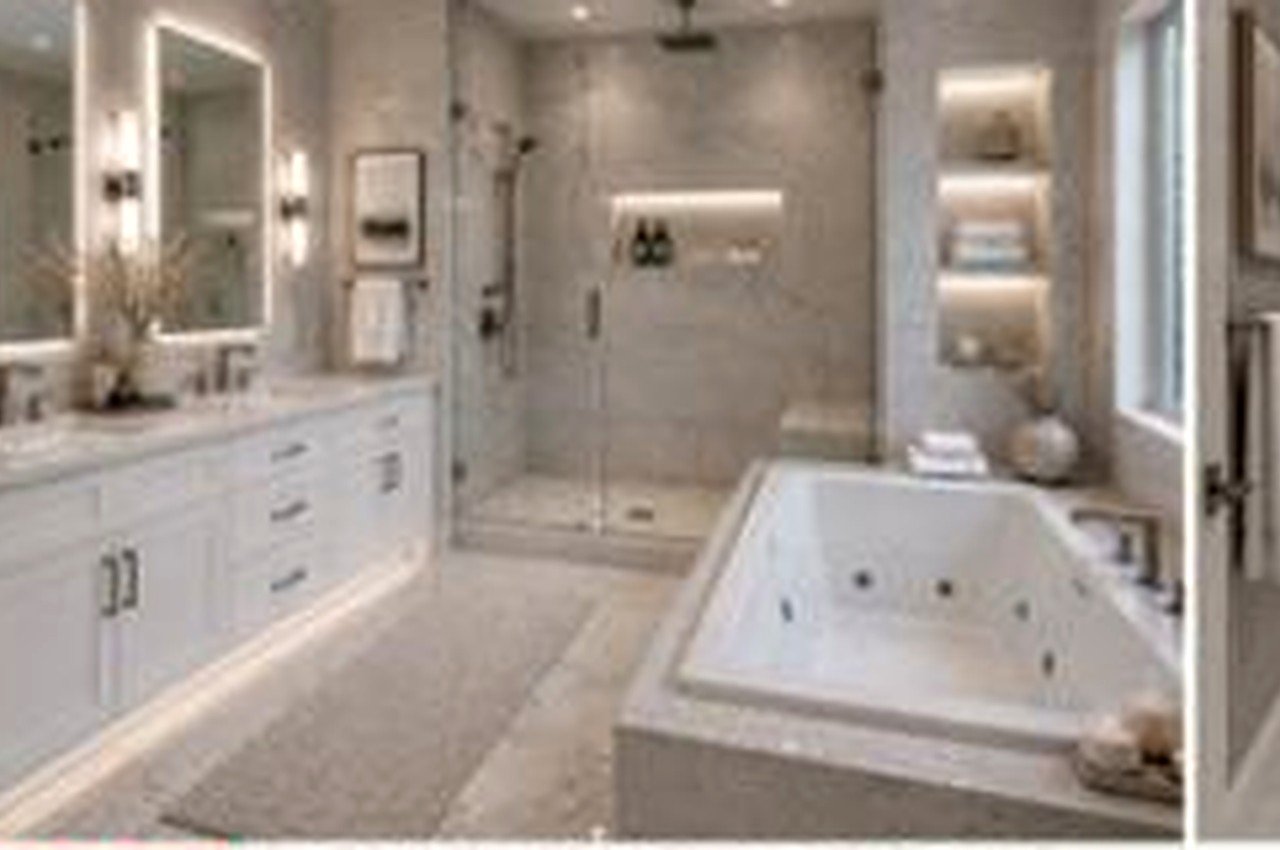 Spa tub layout and lighting ideas