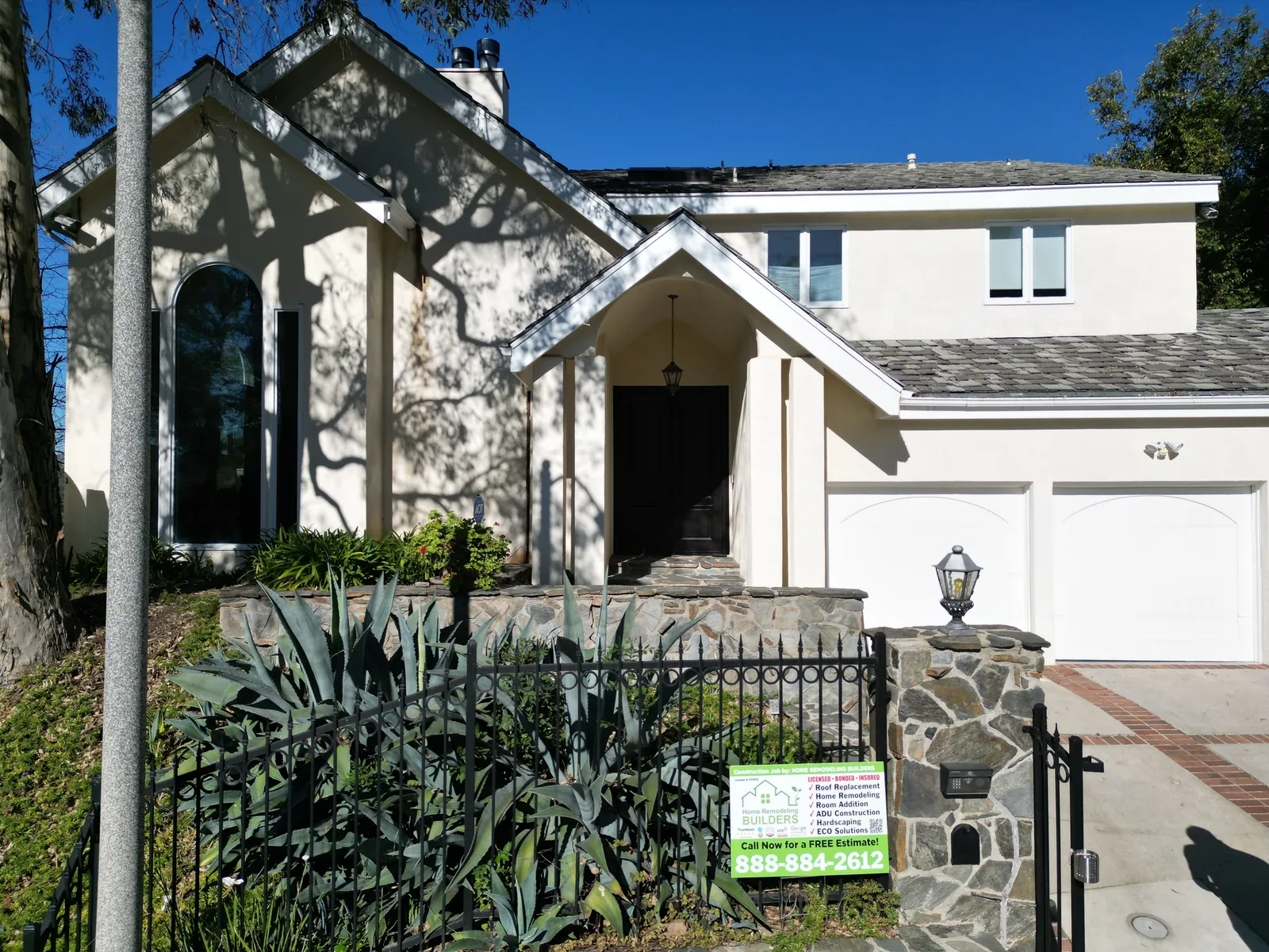 The Beverly Hills home before the roofing work. Beverly Hills roofing project.